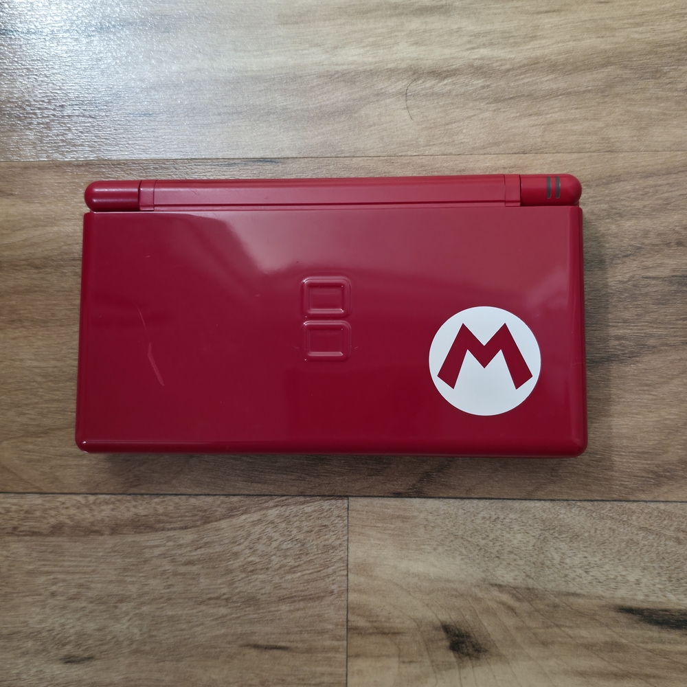Nintendo DS Lite Red Mario Edition USG-001 Bundle With Stylus, Chargers, & More